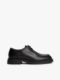Black Lightweight Leather Moc Toe Shoes  Men