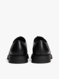 Black Lightweight Leather Moc Toe Shoes  Men