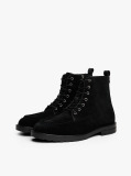 Black Cleat Suede Moc Toe Boots  Men