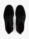 Black Cleat Suede Moc Toe Boots  Men
