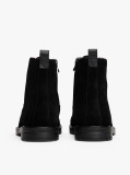 Black Cleat Suede Moc Toe Boots  Men