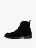 Black Cleat Suede Moc Toe Boots  Men
