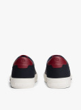 Blue Leather Mixed Texture Trainers  Men