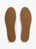 White Leather Mixed Texture Trainers  Men