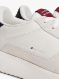 Beige Leather Fine-Cleat Trainers  Men