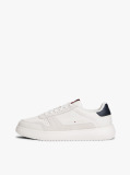 Beige Leather Fine-Cleat Trainers  Men