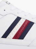 White Signature Tape Cleat Trainers With Leather  Men