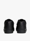 Black Debossed Logo Cupsole Trainers With Leather  Men