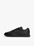 Black Debossed Logo Cupsole Trainers With Leather  Men