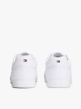 White Debossed Logo Cupsole Trainers With Leather  Men