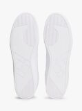 White Debossed Logo Cupsole Trainers With Leather  Men
