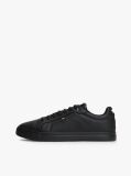 Black Lightweight Leather Cupsole Court Trainers  Men