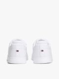 White Lightweight Leather Cupsole Court Trainers  Men