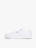 White Lightweight Leather Cupsole Court Trainers  Men