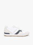 White Suede Mixed Texture Trainers  Men