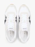 White Suede Mixed Texture Trainers  Men