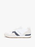White Suede Mixed Texture Trainers  Men