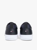 Black Contrast Midsole Debossed Leather Trainers  Men