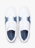 Multi Leather Contrast Panel Court Trainers  Men