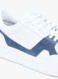 Multi Leather Contrast Panel Court Trainers  Men