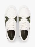 Multi Leather Contrast Panel Court Trainers  Men