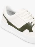Multi Leather Contrast Panel Court Trainers  Men