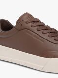 Καφέ Δερμάτινα Sneakers Με Ανάγλυφο Λογότυπο  Άνδρες