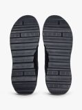 Black Retro Mixed Texture Trainers With Leather  Men
