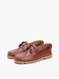 Brown Leather Cleat Lightweight Boat Shoes  Men