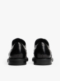 Black Leather Lace-Up Brogue Shoes  Men