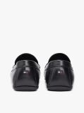 Black Flag Plaque Leather Driver Shoes  Men