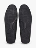 Black Flag Plaque Leather Driver Shoes  Men