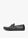 Black Flag Plaque Leather Driver Shoes  Men