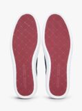 Blue Leather Mixed Texture Court Trainers  Men