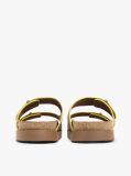 Brown Suede Buckle Cork Footbed Serrated Sandals  Men