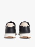 Μαύρο Δερμάτινα Sneakers Με Ανάγλυφο Λογότυπο  Άνδρες