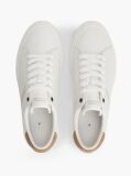 Beige Leather Logo Contrast Heel Sneakers  Men