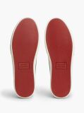 Blue Leather Logo Contrast Heel Sneakers  Men