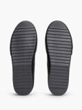 Black Leather Serrated Mid-Top Sneakers  Men