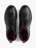 Black Outdoor Leather Warm Lined Ankle Boots  Men