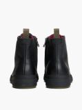 Black Outdoor Leather Warm Lined Ankle Boots  Men