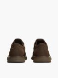 Brown Leather Lace-Up Moc Toe Loafers  Men