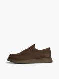 Brown Leather Lace-Up Moc Toe Loafers  Men