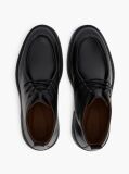 Black Leather Moc Toe Lace-Up Chukka Boots  Men