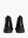 Black Leather Moc Toe Lace-Up Chukka Boots  Men