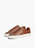 Καφέ Δερμάτινα Sneakers Με Cupsole   Άνδρες