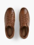 Καφέ Δερμάτινα Sneakers Με Cupsole   Άνδρες