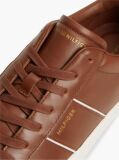 Καφέ Δερμάτινα Sneakers Με Cupsole   Άνδρες