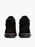 Black Leather Outdoor Cleat Mixed Texture Boots  Men