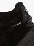 Black Leather Outdoor Cleat Mixed Texture Boots  Men